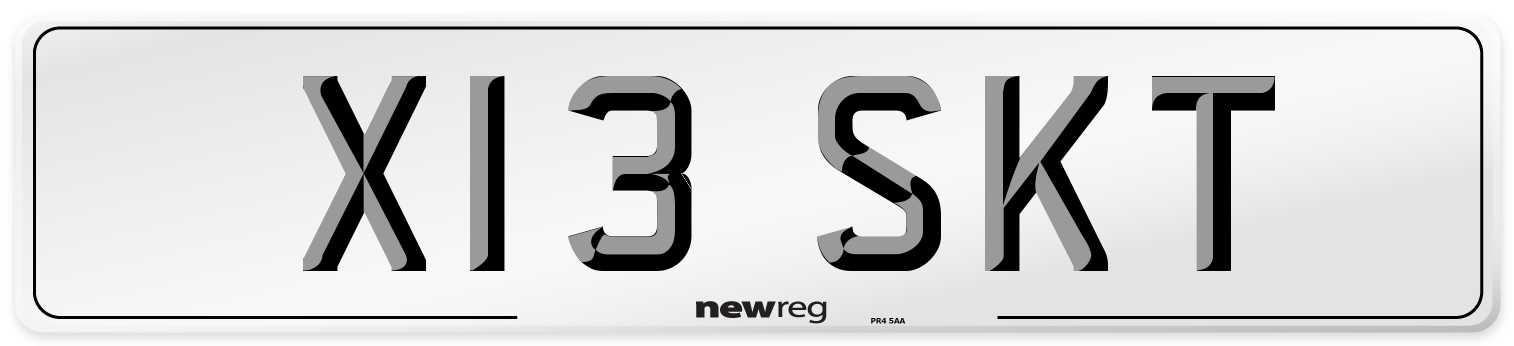 X13 SKT Number Plate from New Reg
